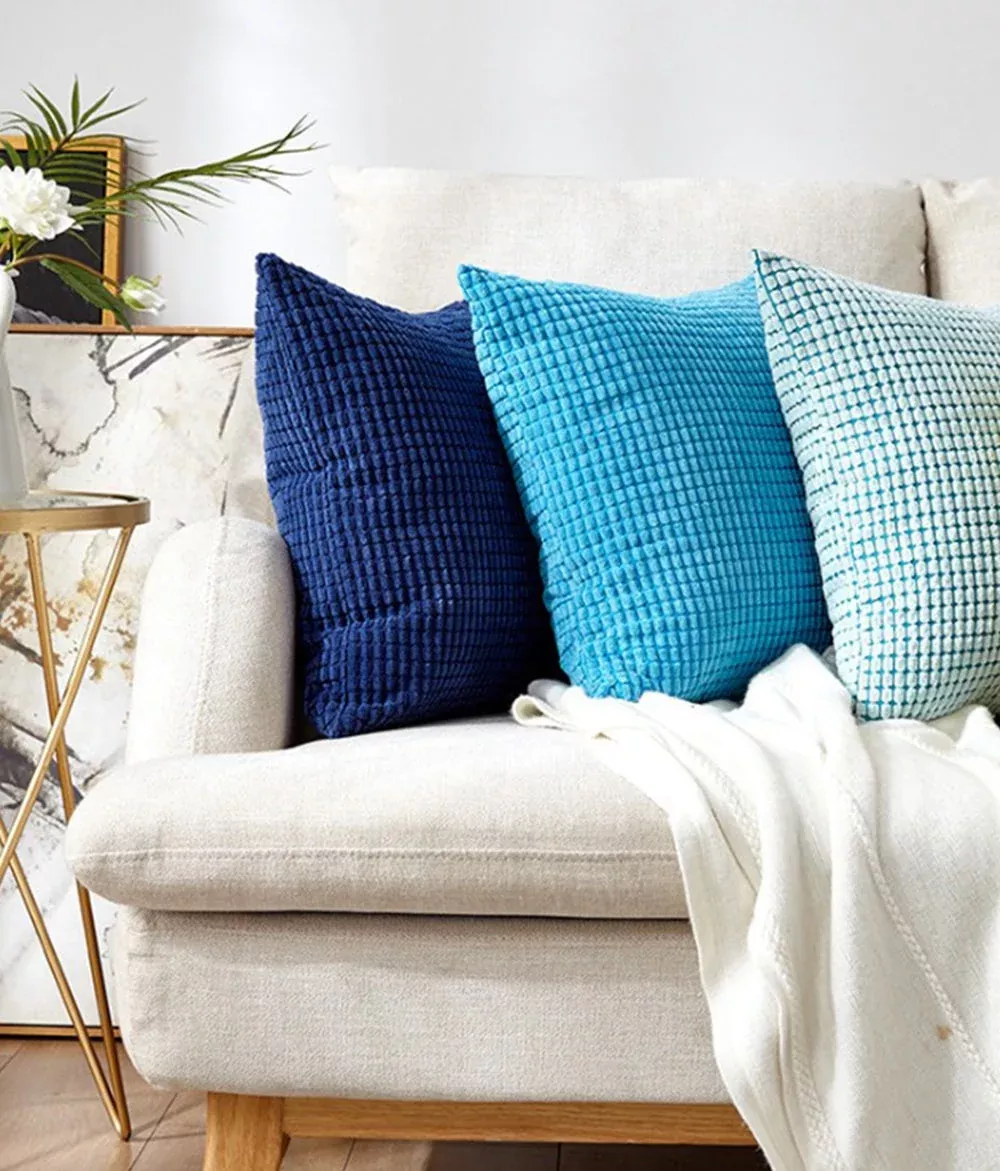 3-Piece Coordinated Pillow Bundle with Inserts – square throw Pillows AND Inserts3 blues in 2 sizes options – Fancy & Stacy