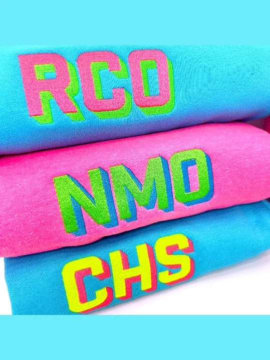 30A Neon Shadow Block Embroidered Monogram Sweatshirt