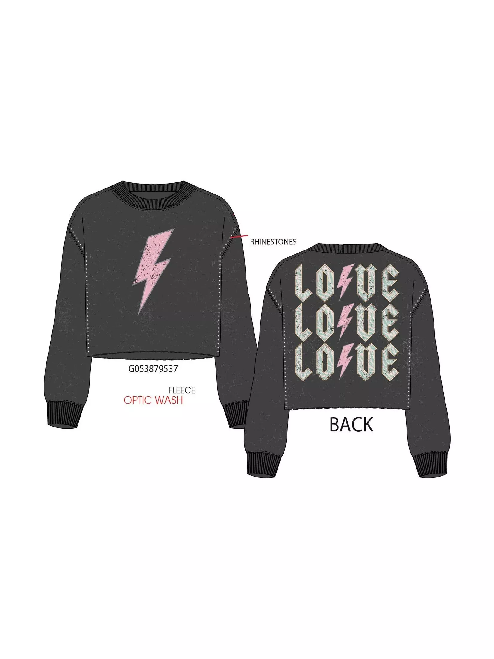 Acid Wash Love Sweatshirt
