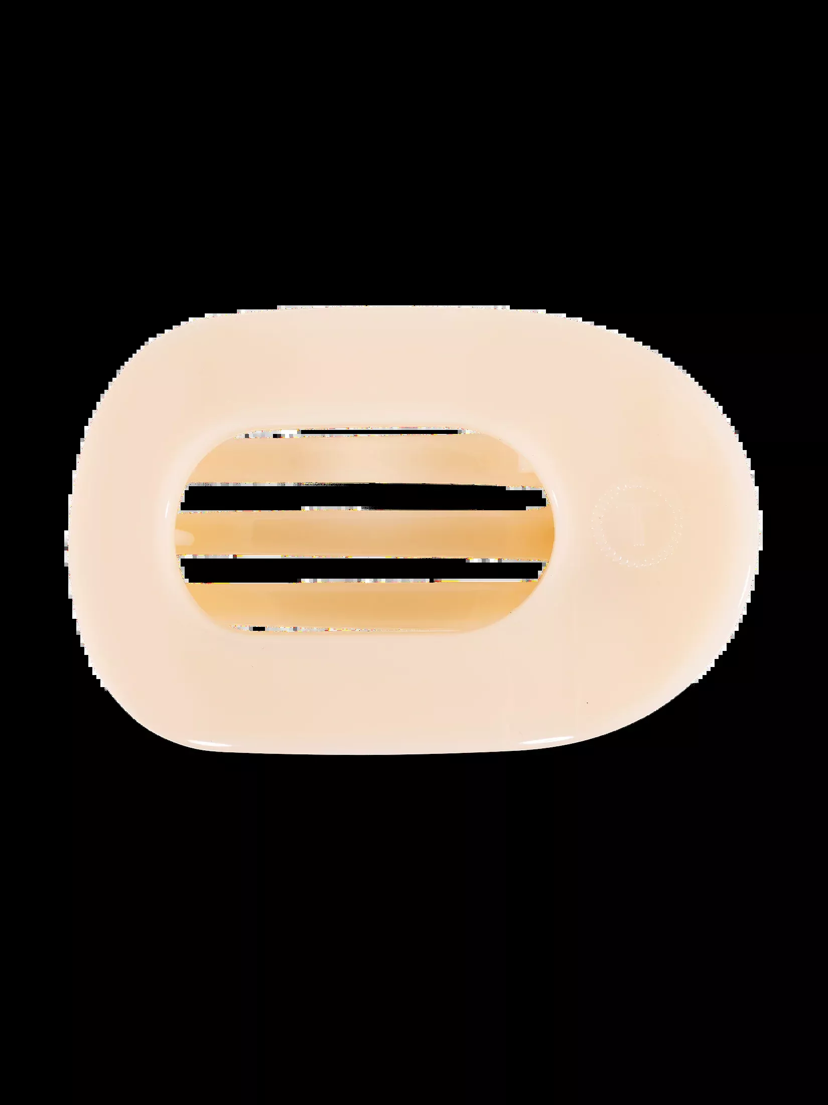 Almond Beige Medium Flat Round Clip