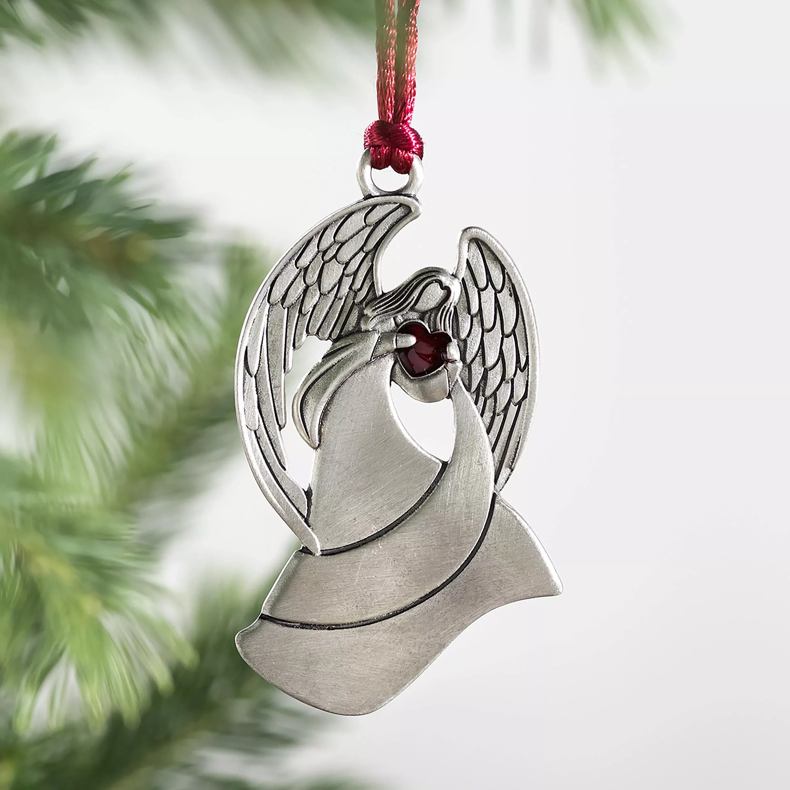 Angel Solid Pewter Christmas Ornament
