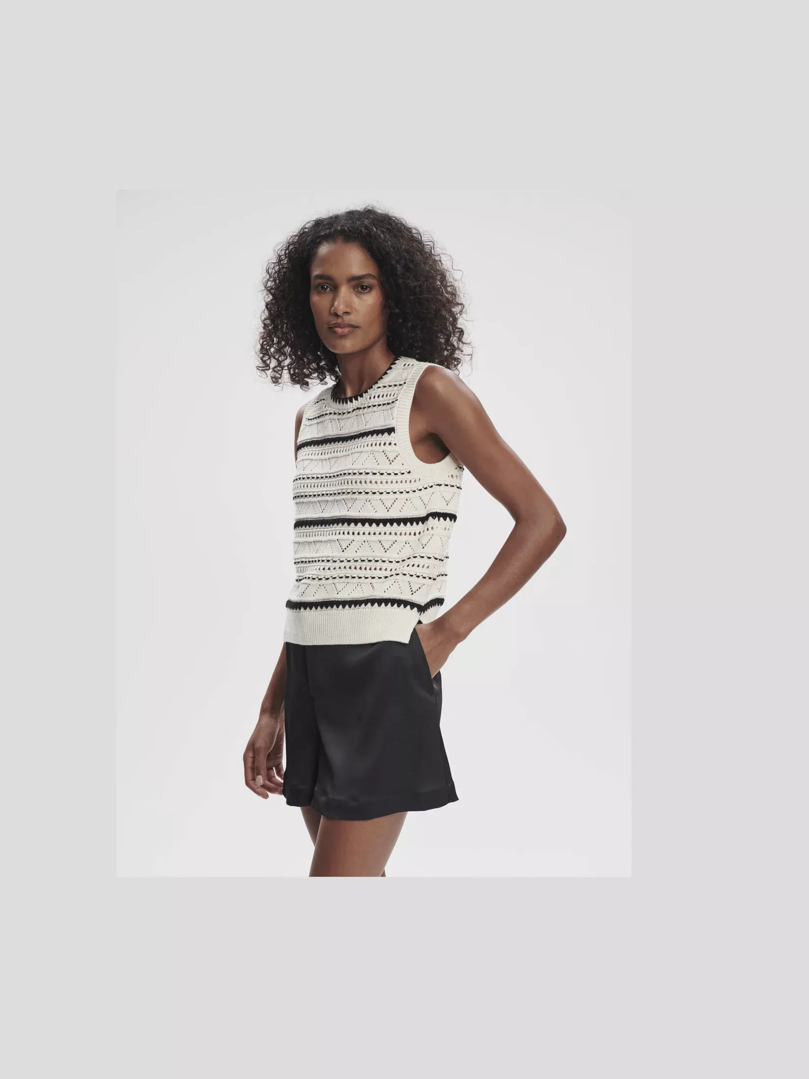 Athena Pointelle Knit Vest