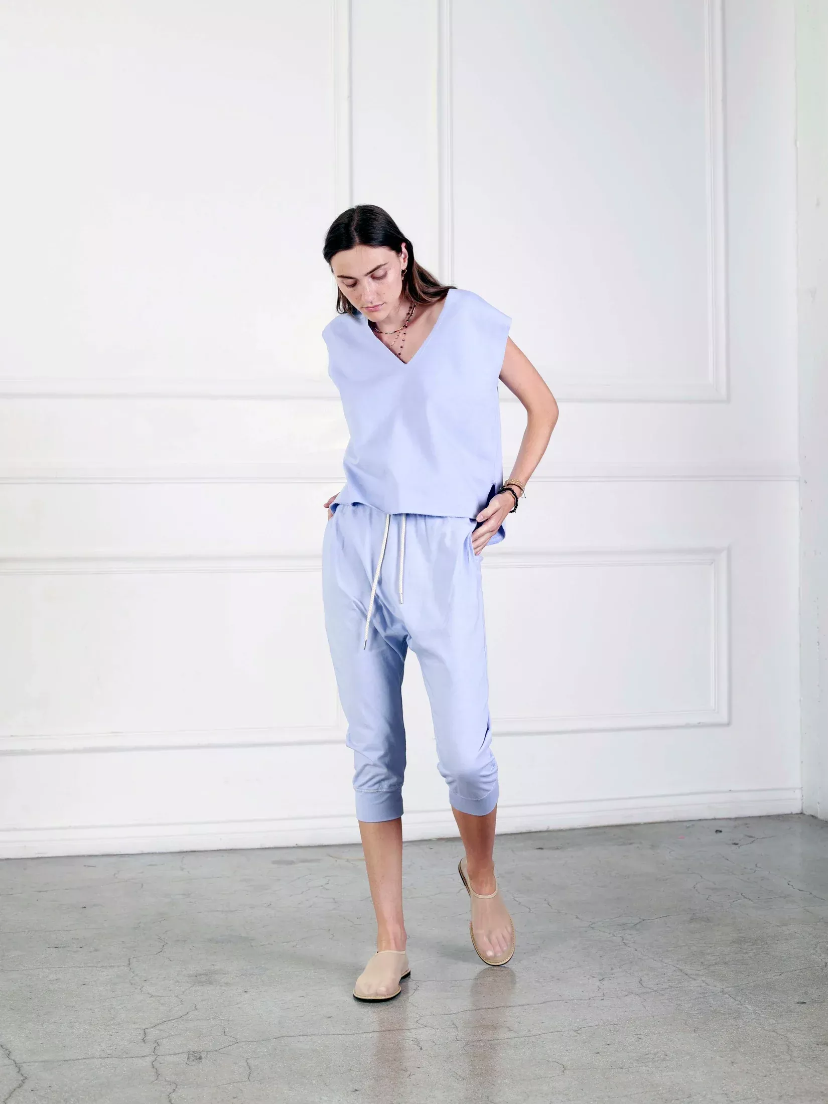 Axis V-Neck Poncho - Periwinkle