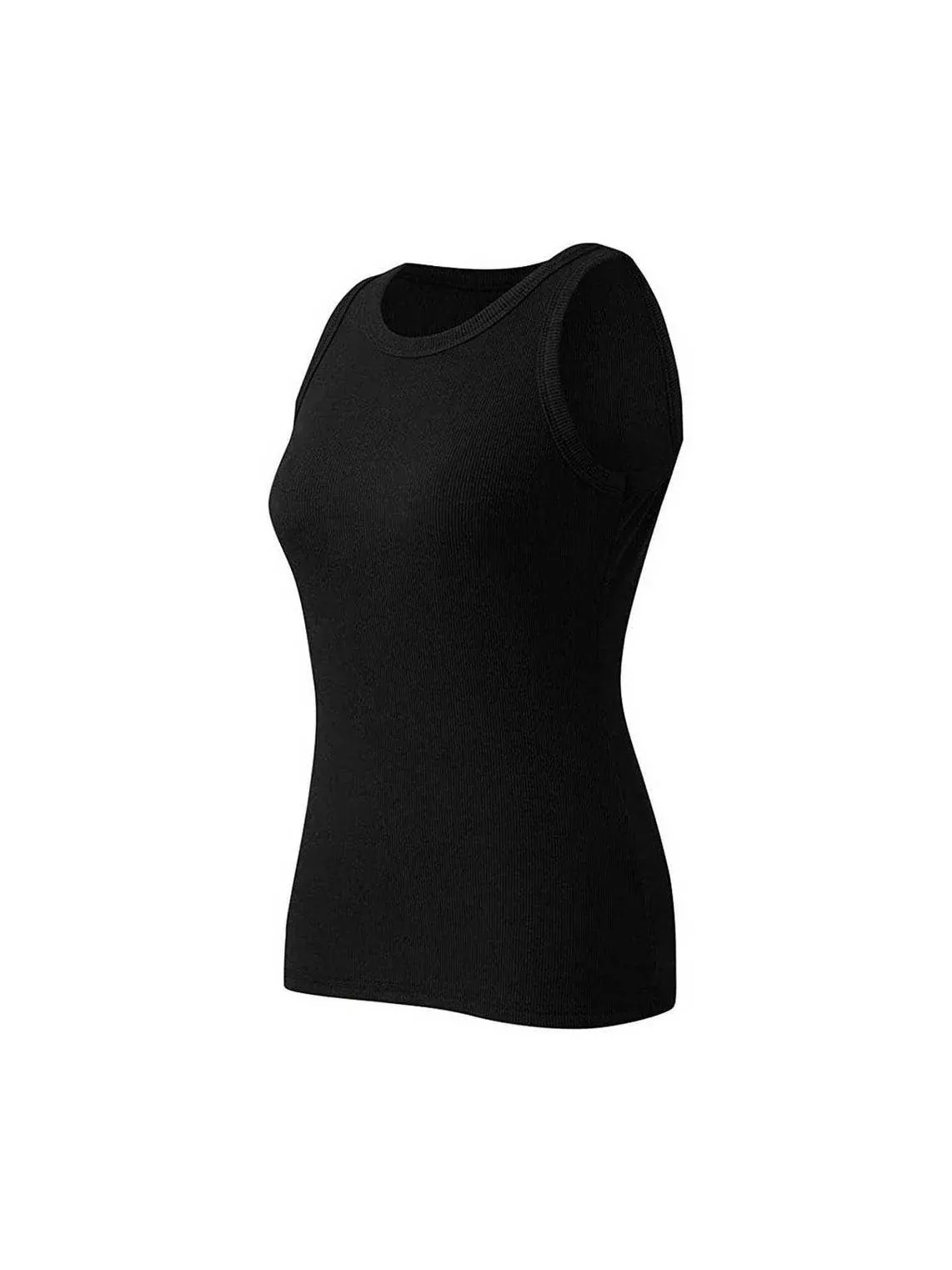Basic Sleeveless Ribbed Stretch Slim Fit Tank