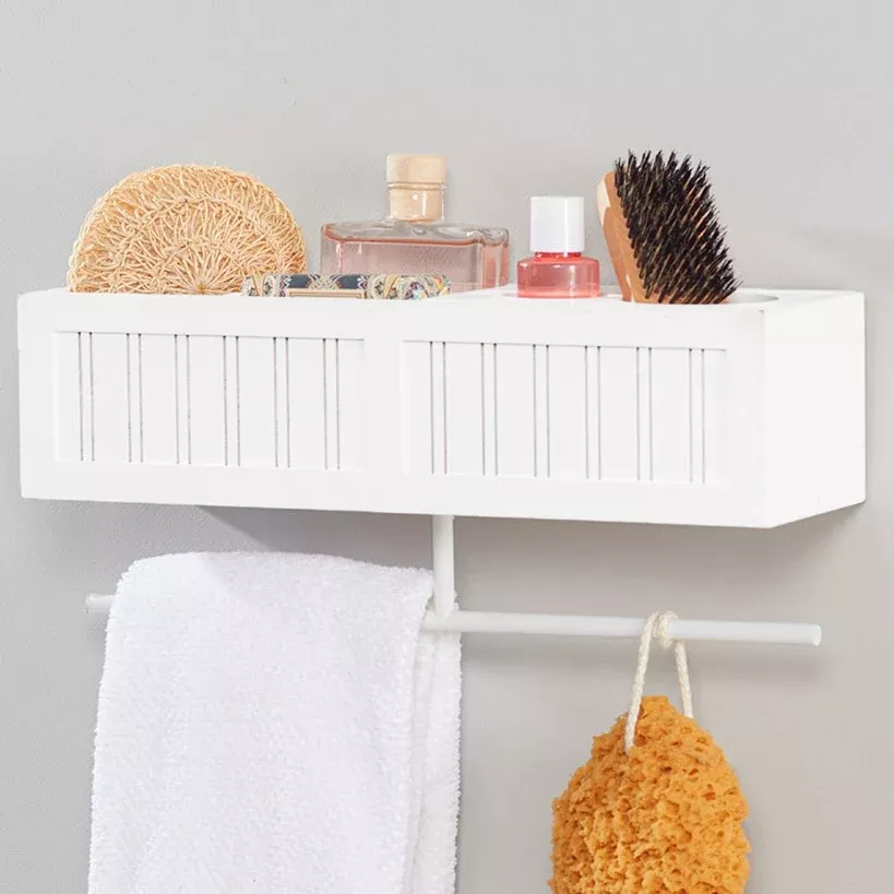 Beauty Wall Shelf with Towel Bar