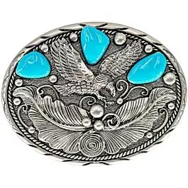 Big Blue Stone Eagle Belt Buckle