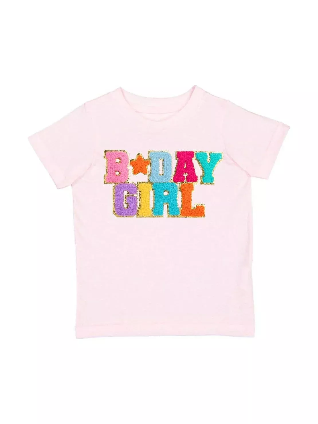 Birthday Girl Patch T-Shirt - Kids Short Sleeve Shirt