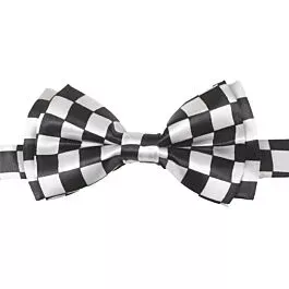 Black Checkered Kid Bow Tie
