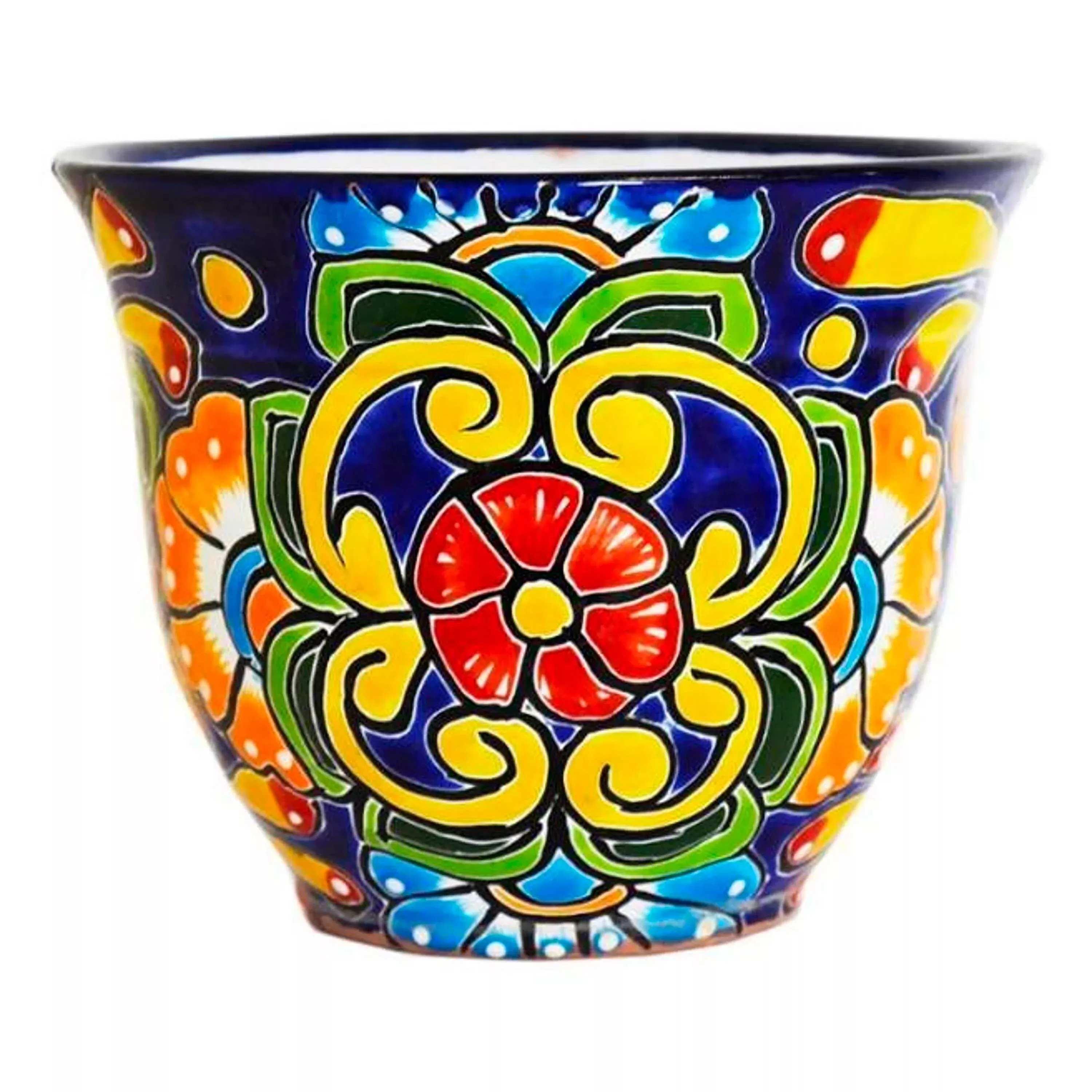 Blue Floral Talavera Planter, Large