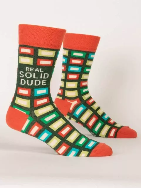 Blue Q - Men's Crew Socks, Real Solid Dude