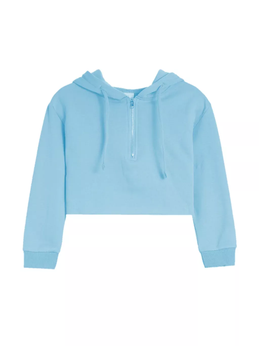 Brushed Soft Cloud Crop Half Zip Hoodie
