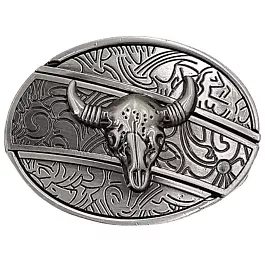 Bull Design Hidden Knife Belt Buckle
