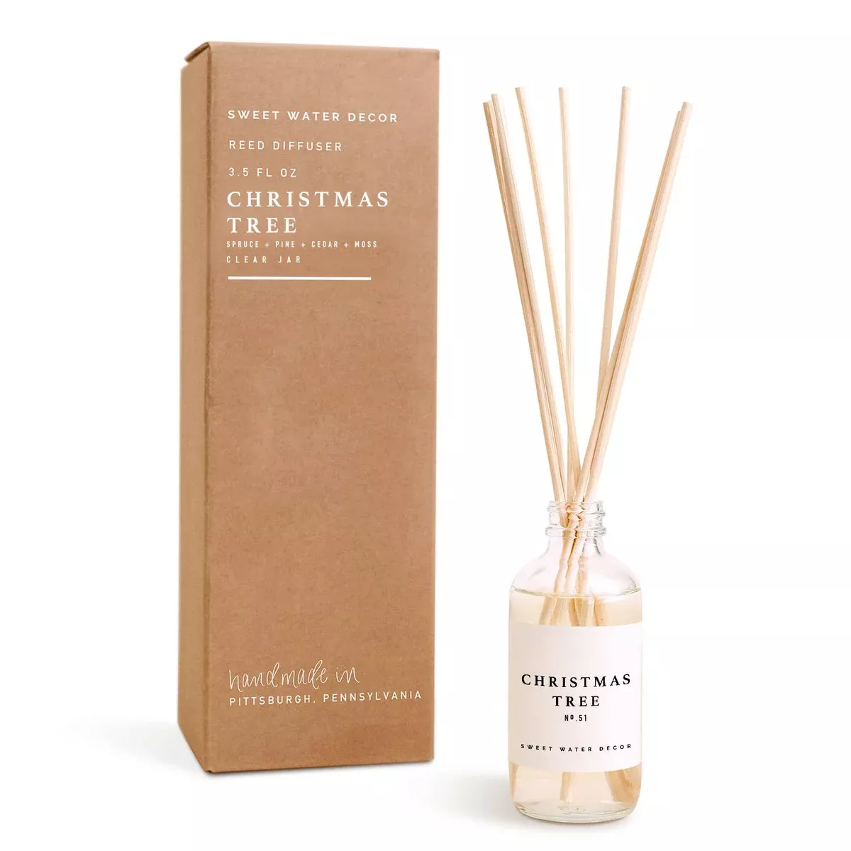 Christmas Tree Reed Diffuser - Clear Jar - 3.5 oz