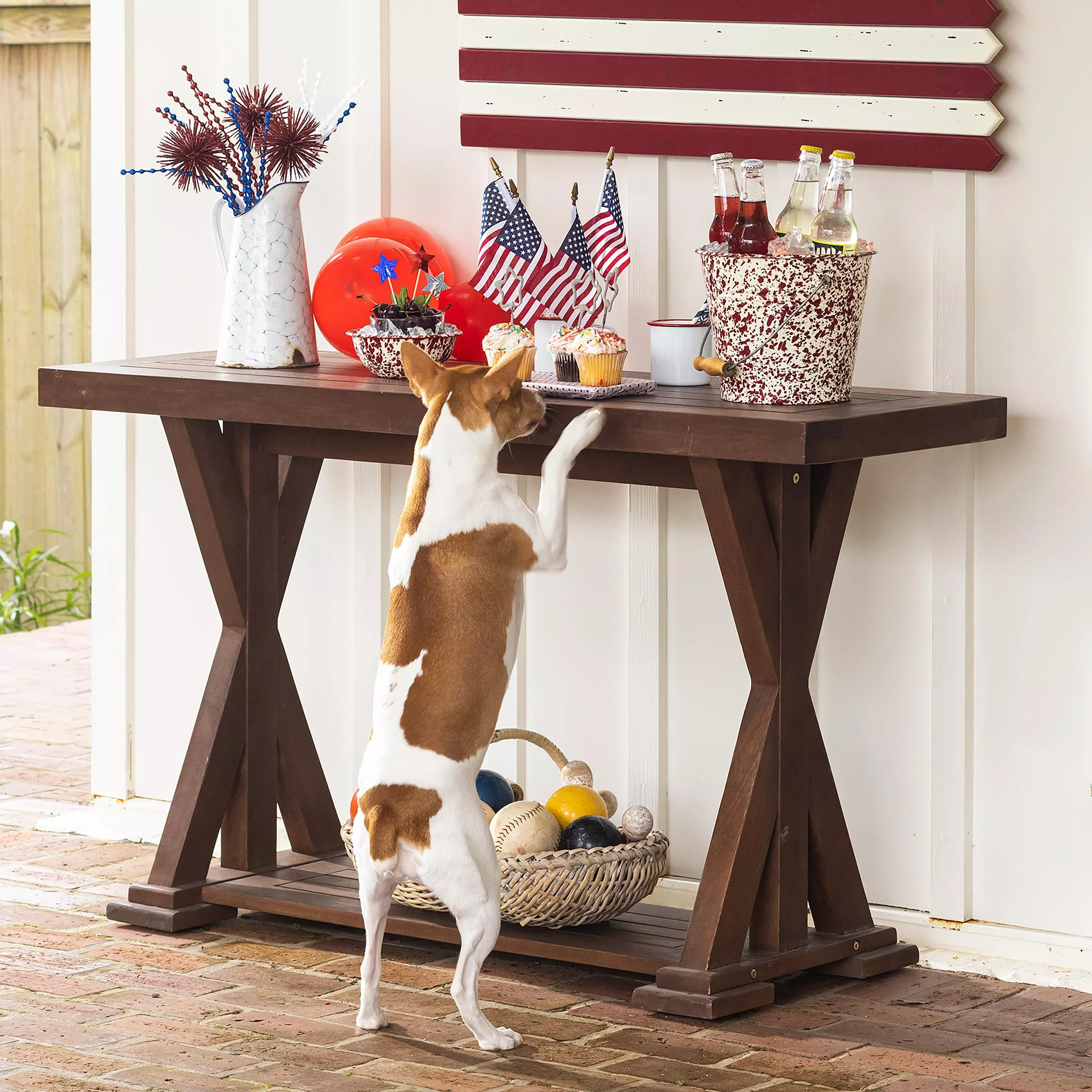 Claremont Outdoor Eucalyptus Console Table