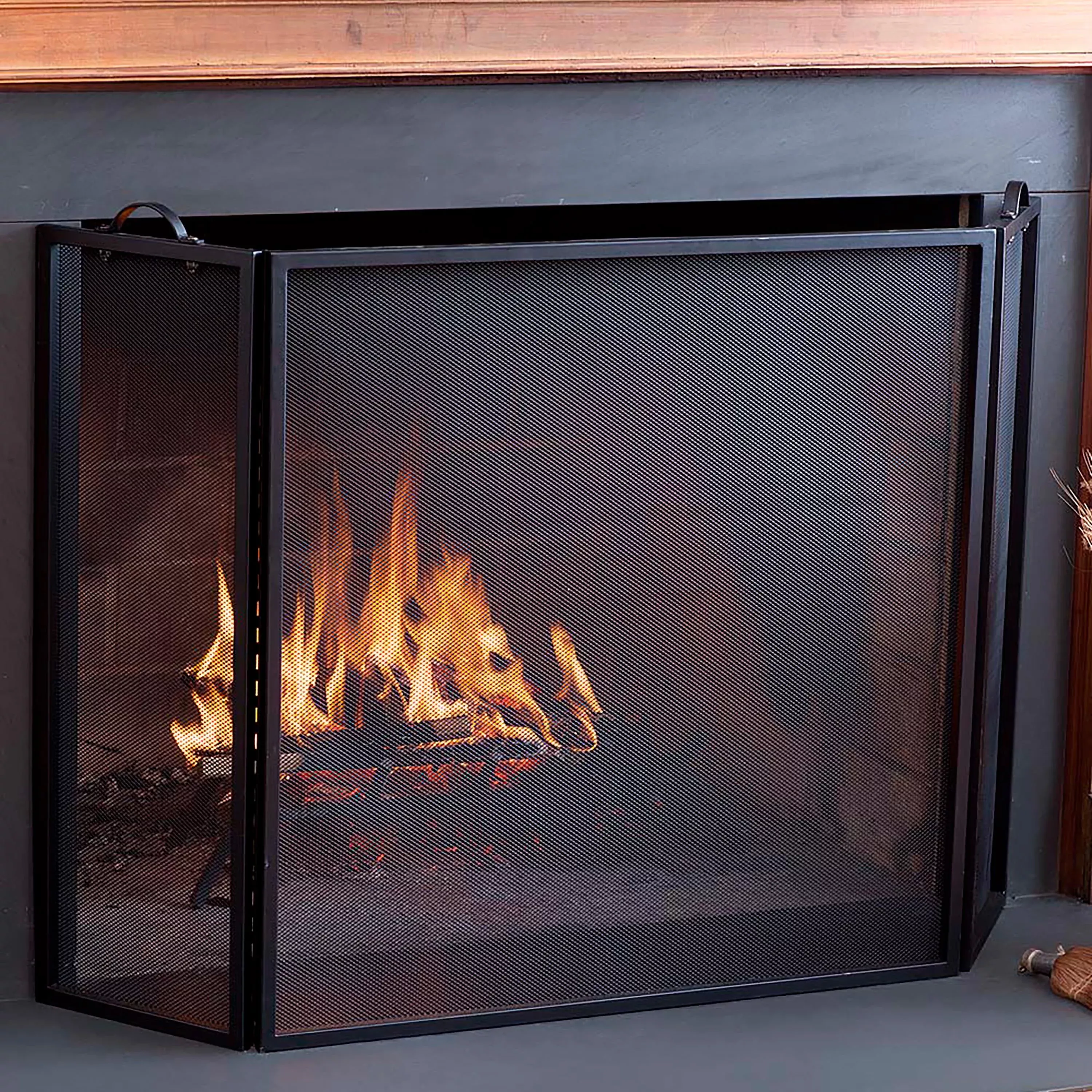 Classic Tri-Fold Flat-Guard Fire Screen