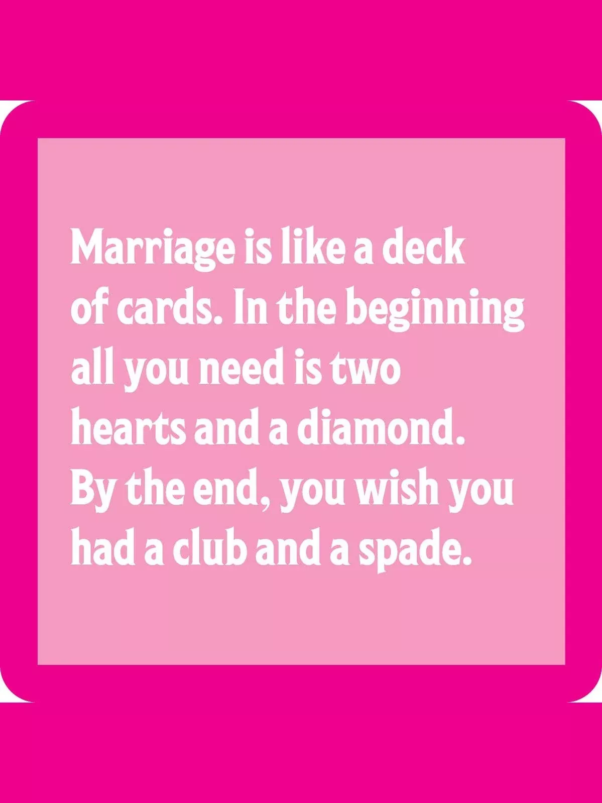 COASTER: Marriage deck of cards