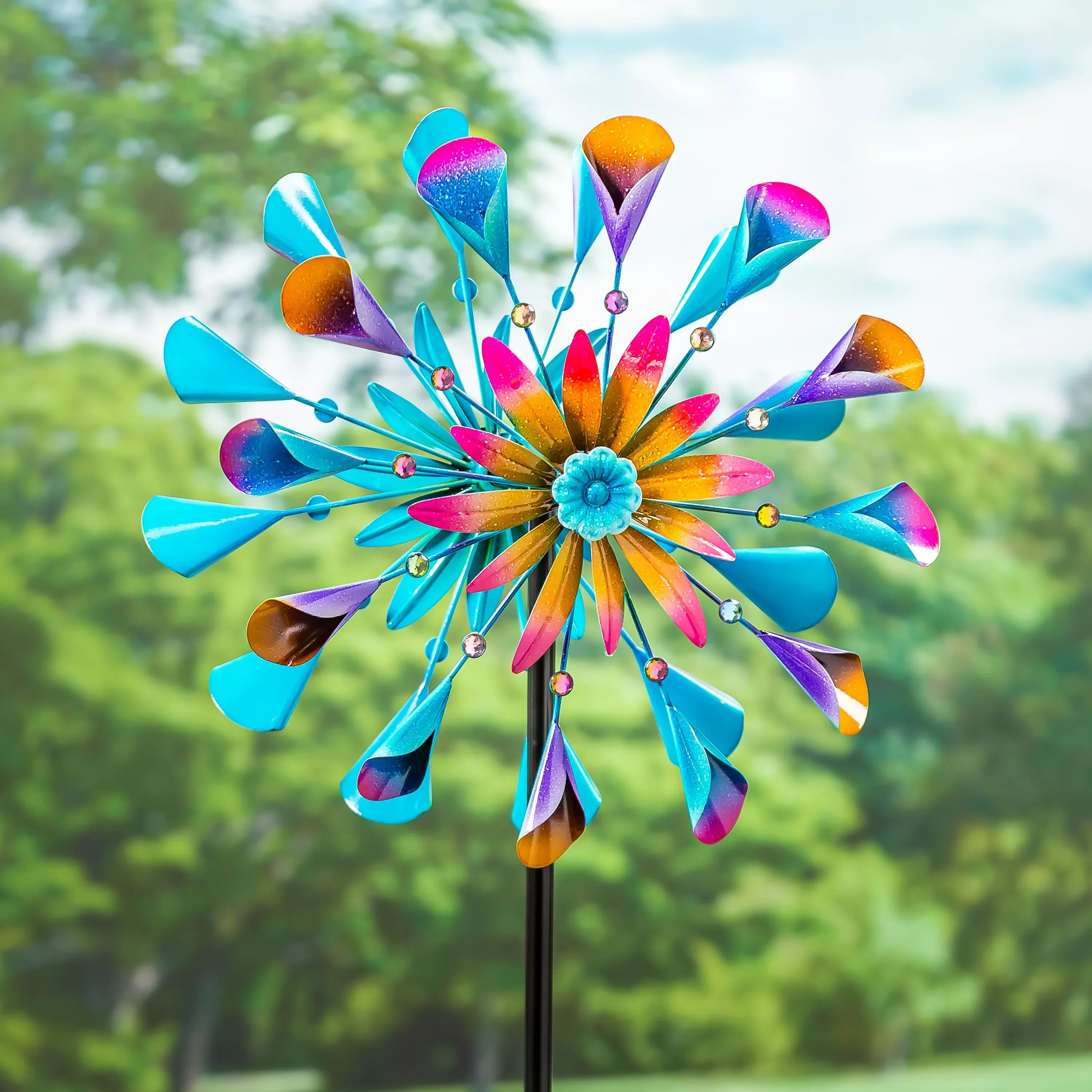 Colorful Calla Lily Metal Wind Spinner