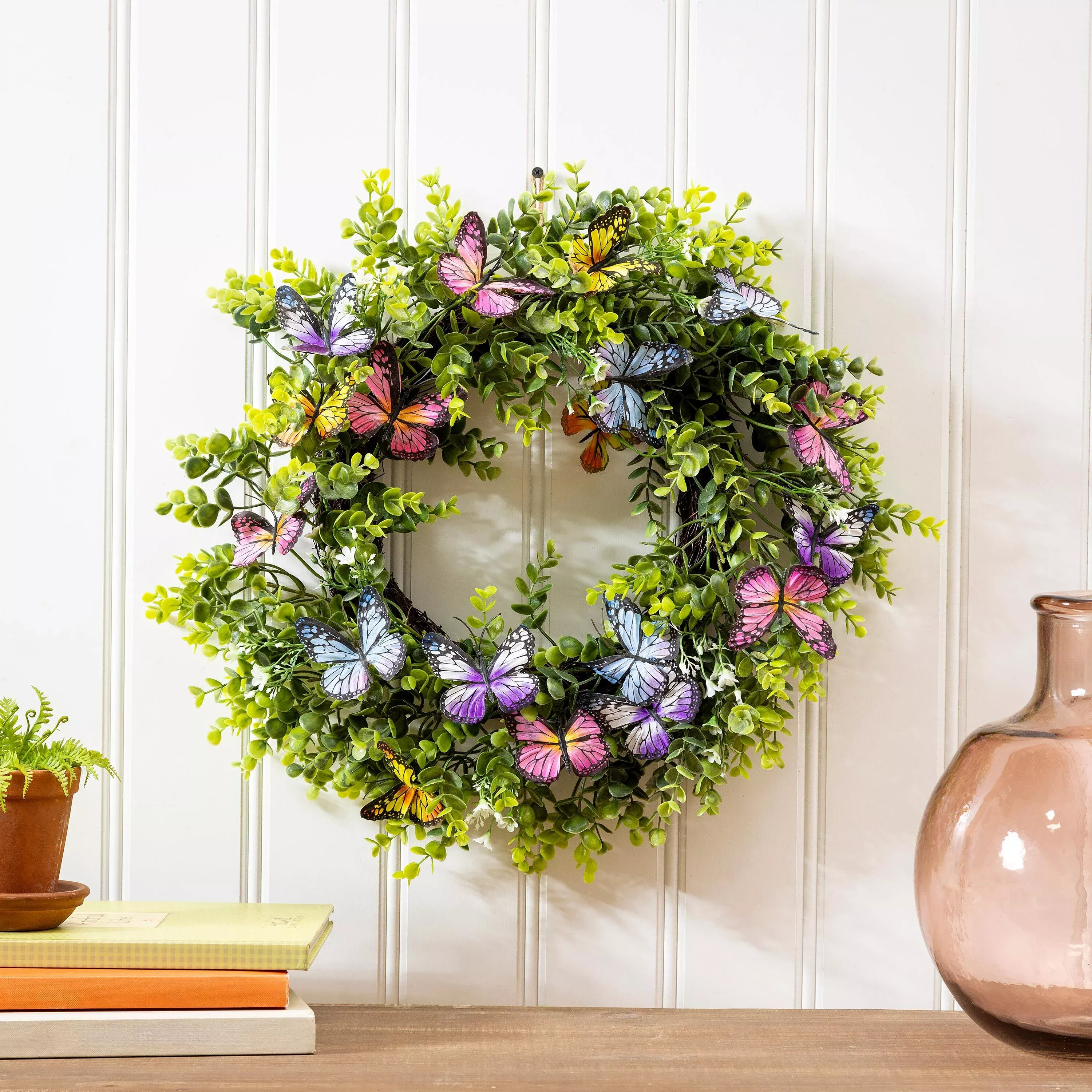 Cottage Garden Wreath Butterfly, 20"