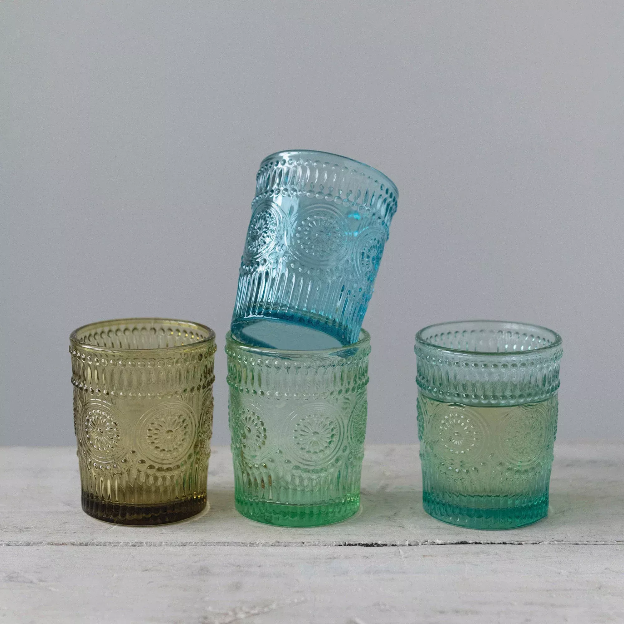 Creative Co-op - Embossed Drinking Glass