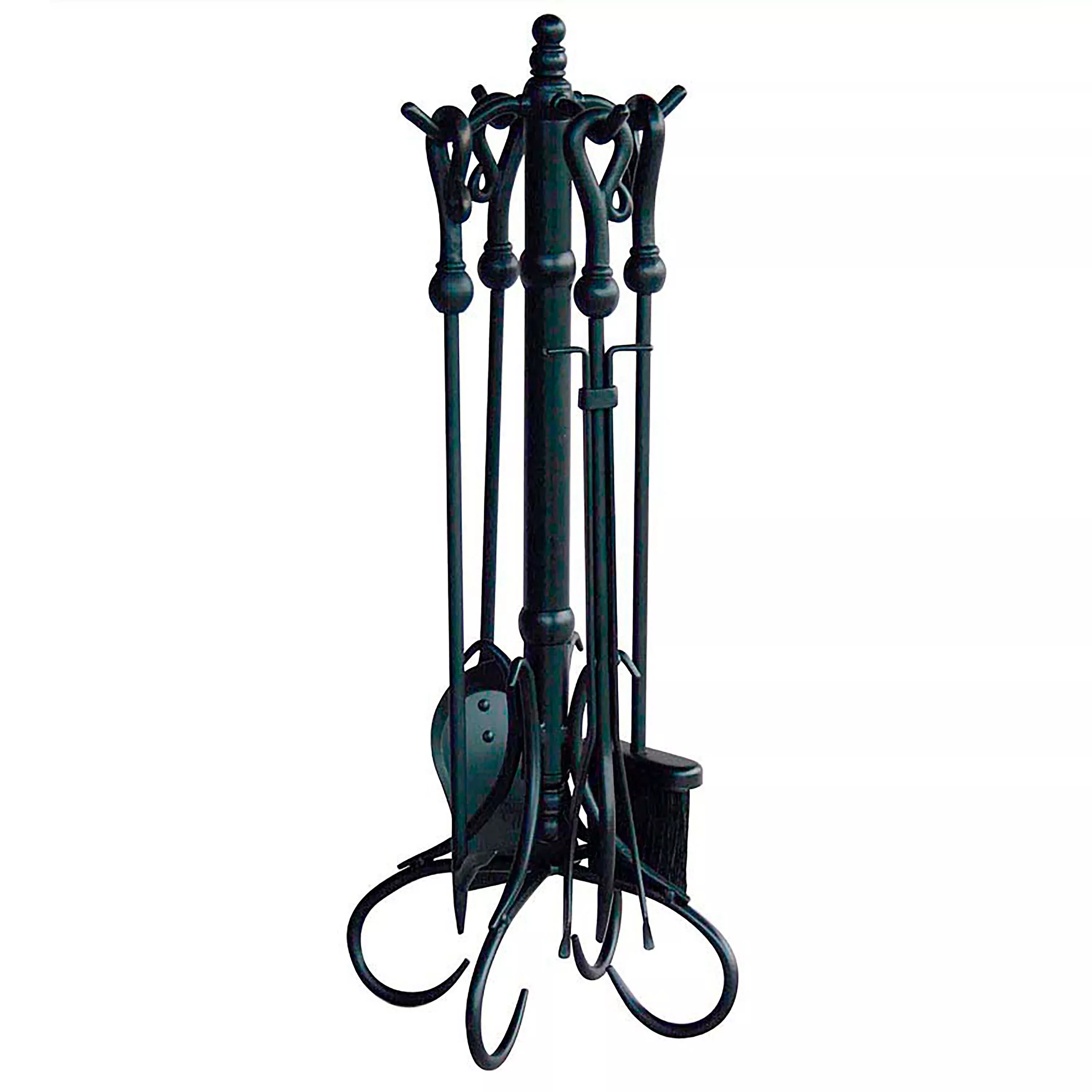 Crook-Handled 5-Piece Fireplace Tool Set