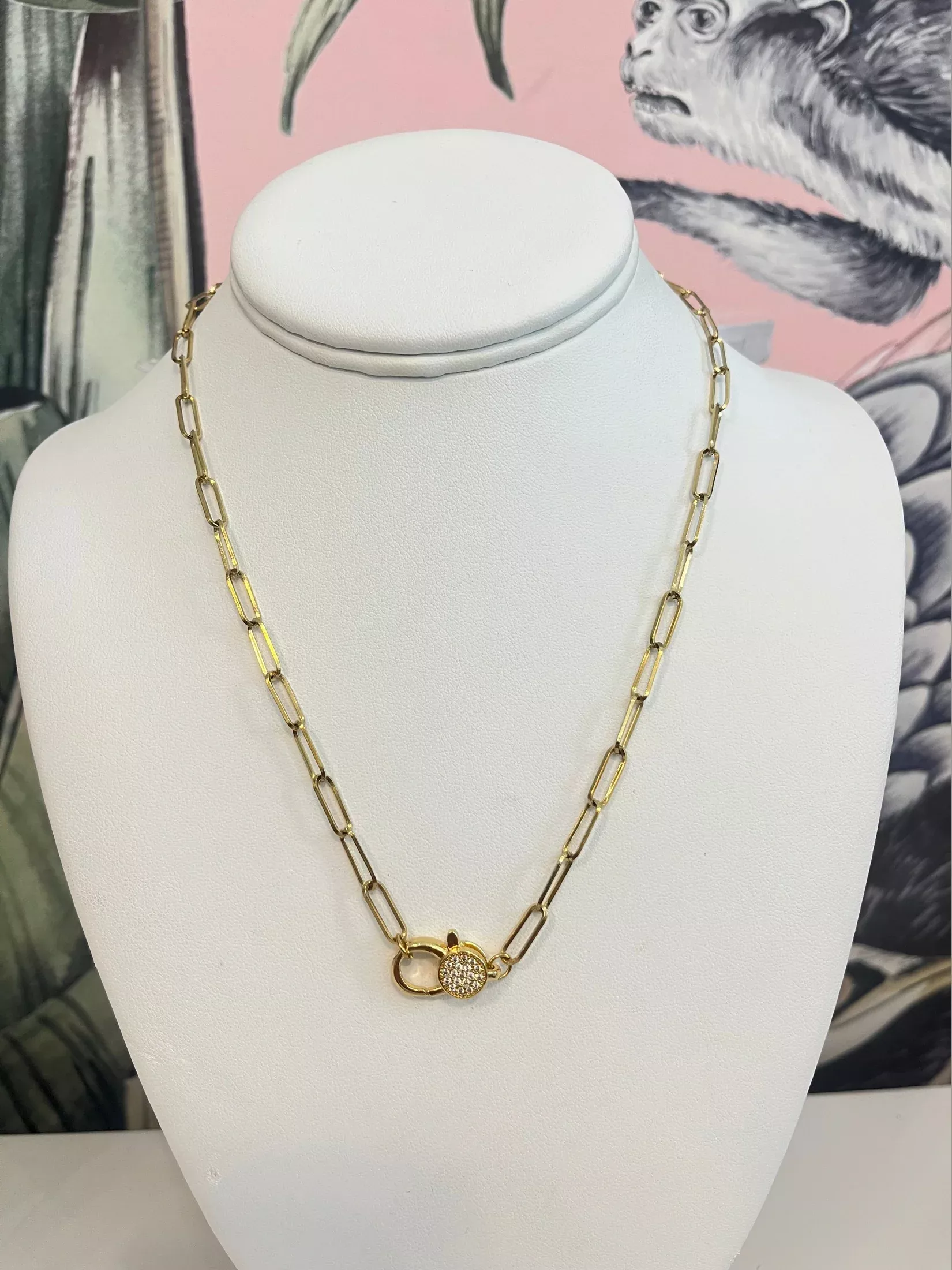 CZ Lobster Claw Clasp Necklace