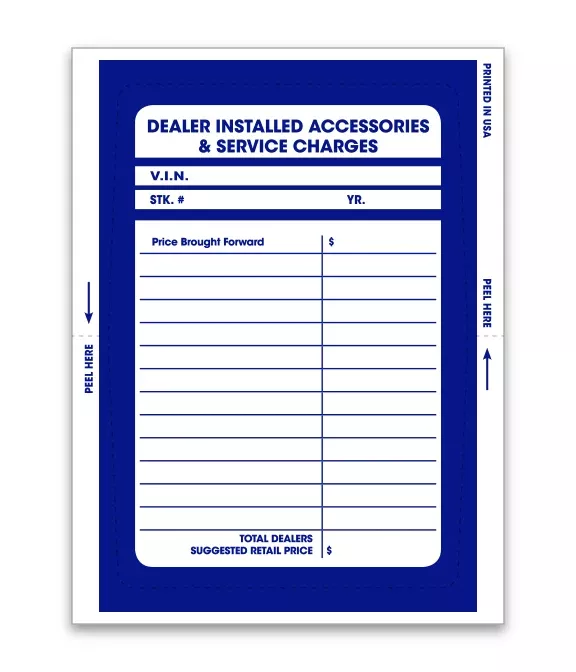 Dealer Add On Sticker