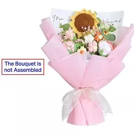 DIY Pink Crochet Sunflower and Roses Romantic Bouquets l Not Assembled