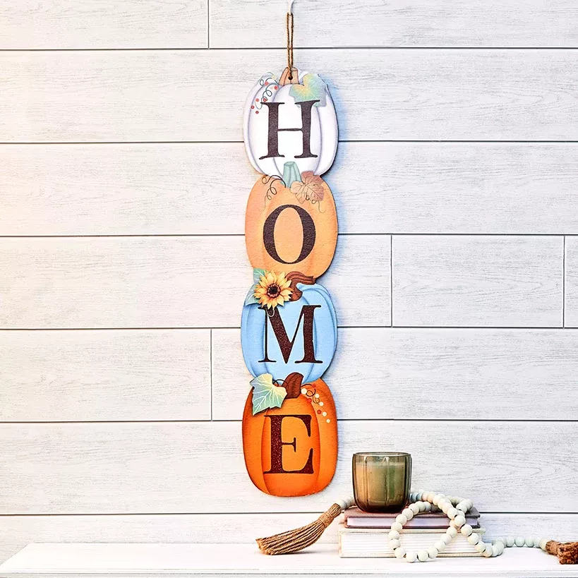 Fall Pumpkin Home Sentiment Wall Decor