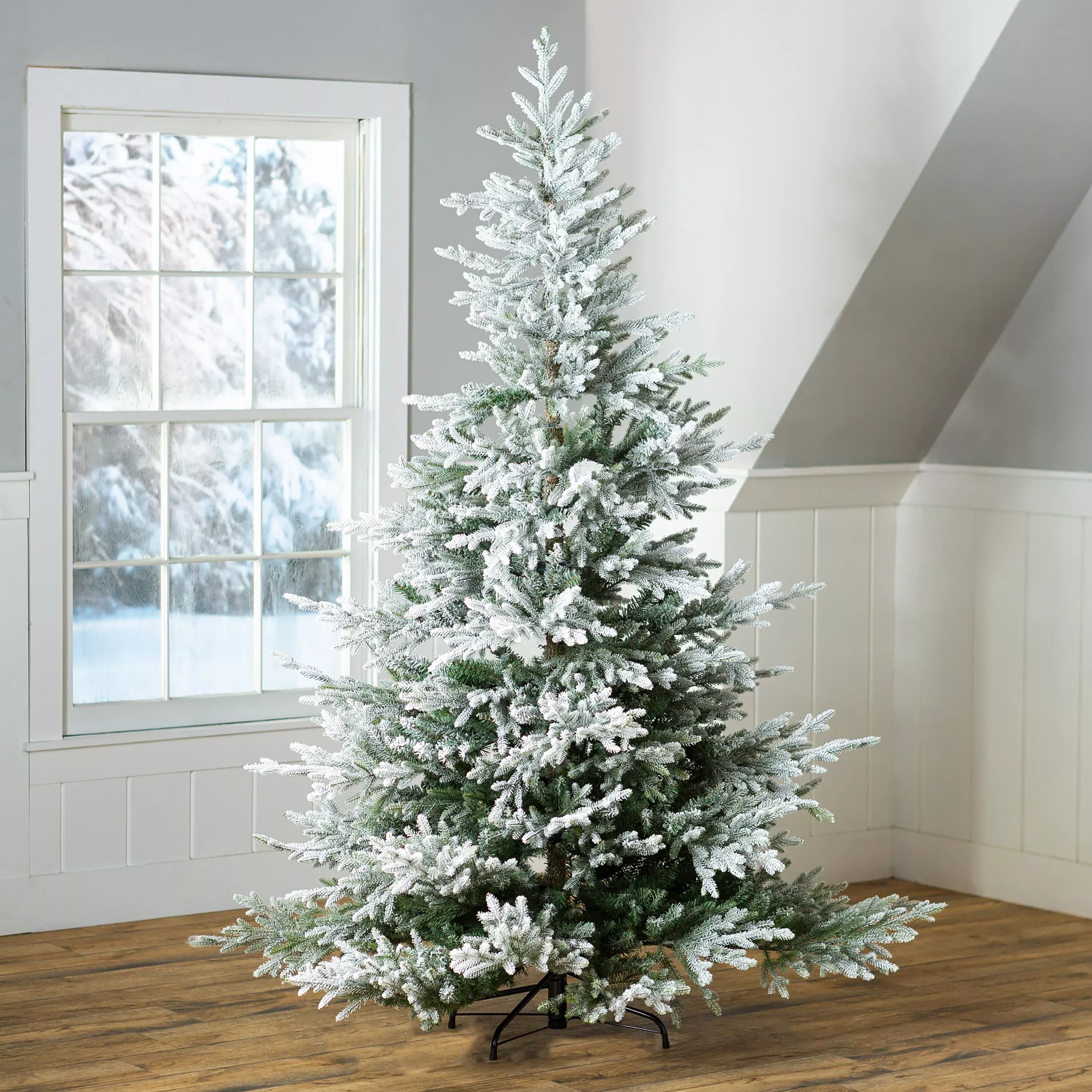 Flocked Roanoke Spruce Christmas Tree