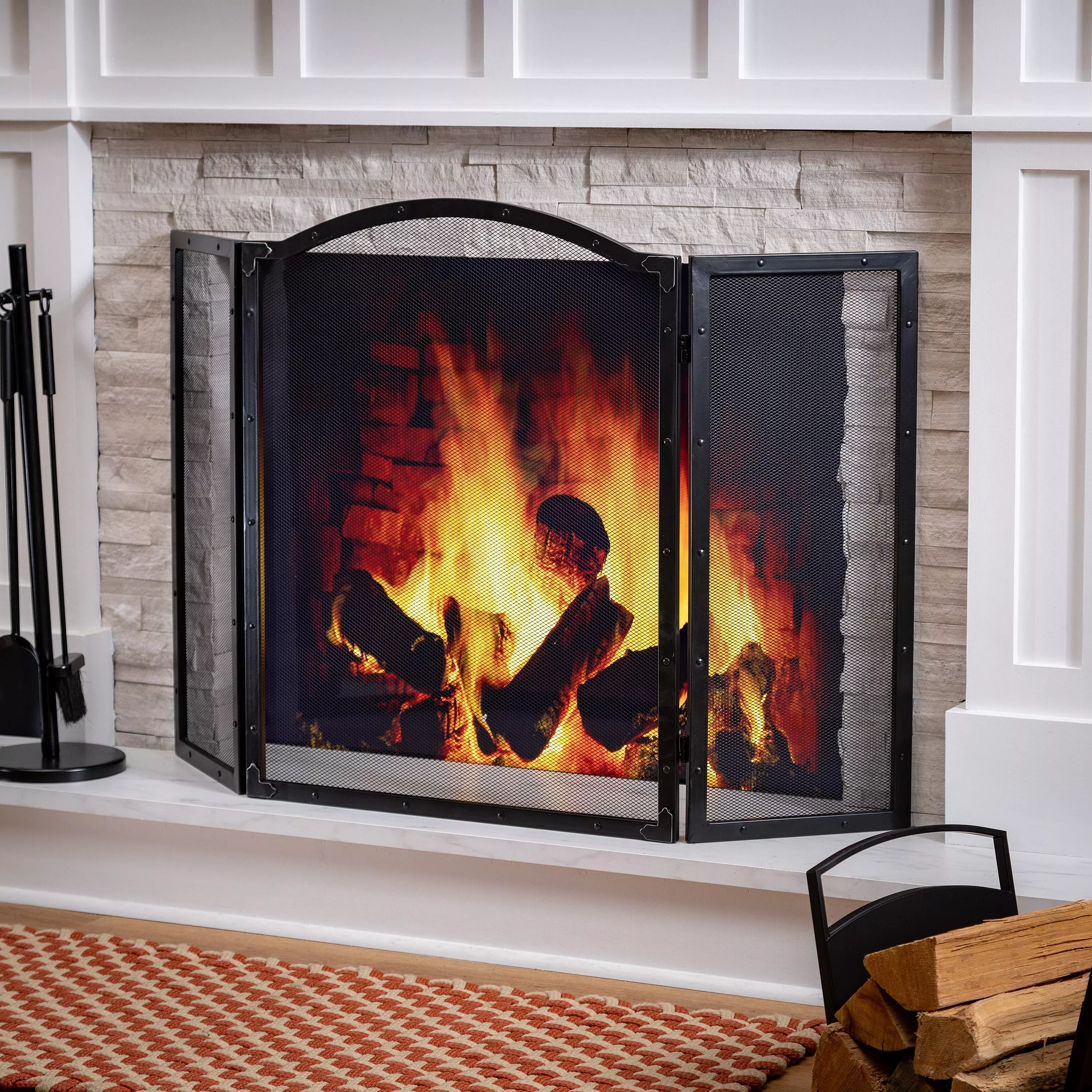 Fortuna Tri-Fold Fireplace Screen