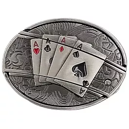 Four of A Kind Play Cards Hidden Knife Belt Buckle