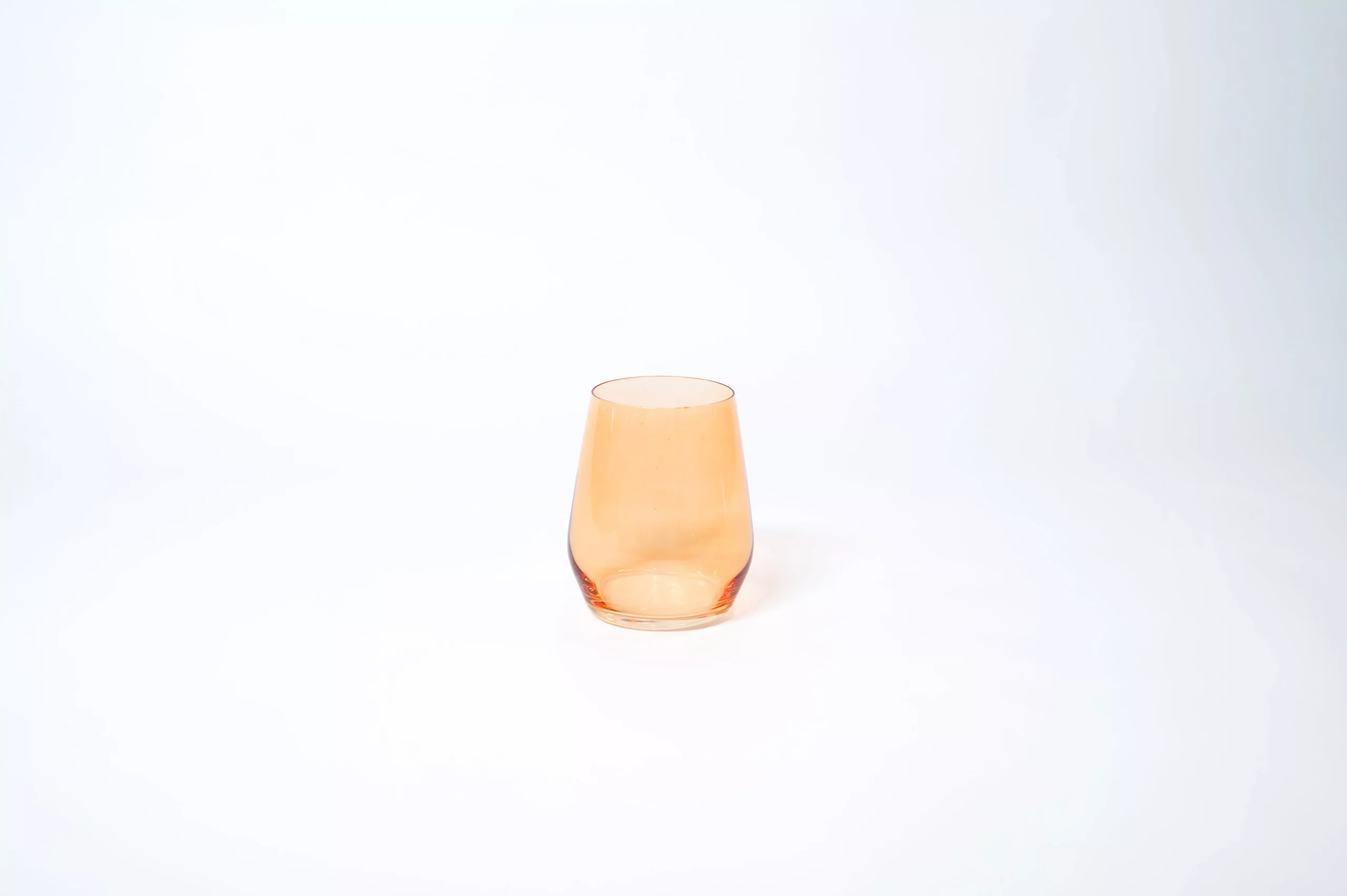 glasshauseco Creamsicle - Stemless Colored Wine Glass