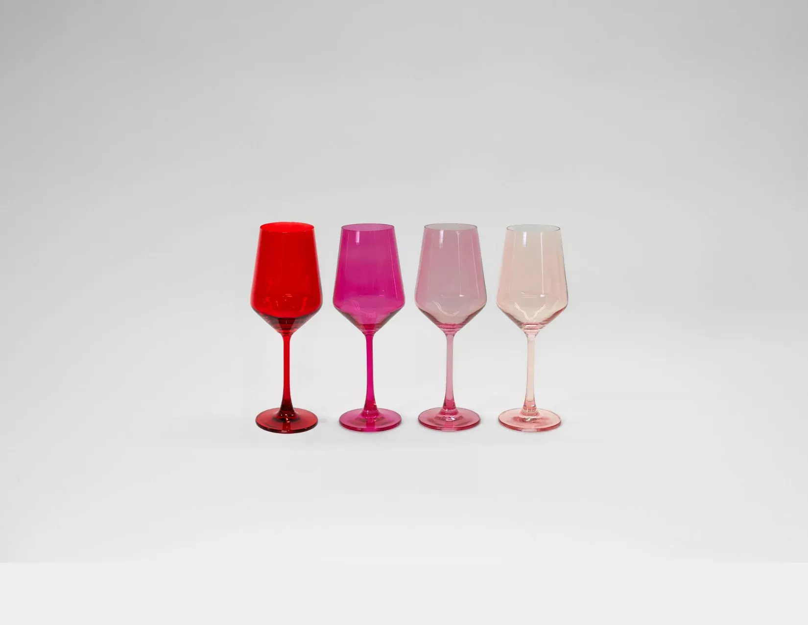 glasshauseco Red & Rose - Ombre Set of 4 Colored Wine Glass