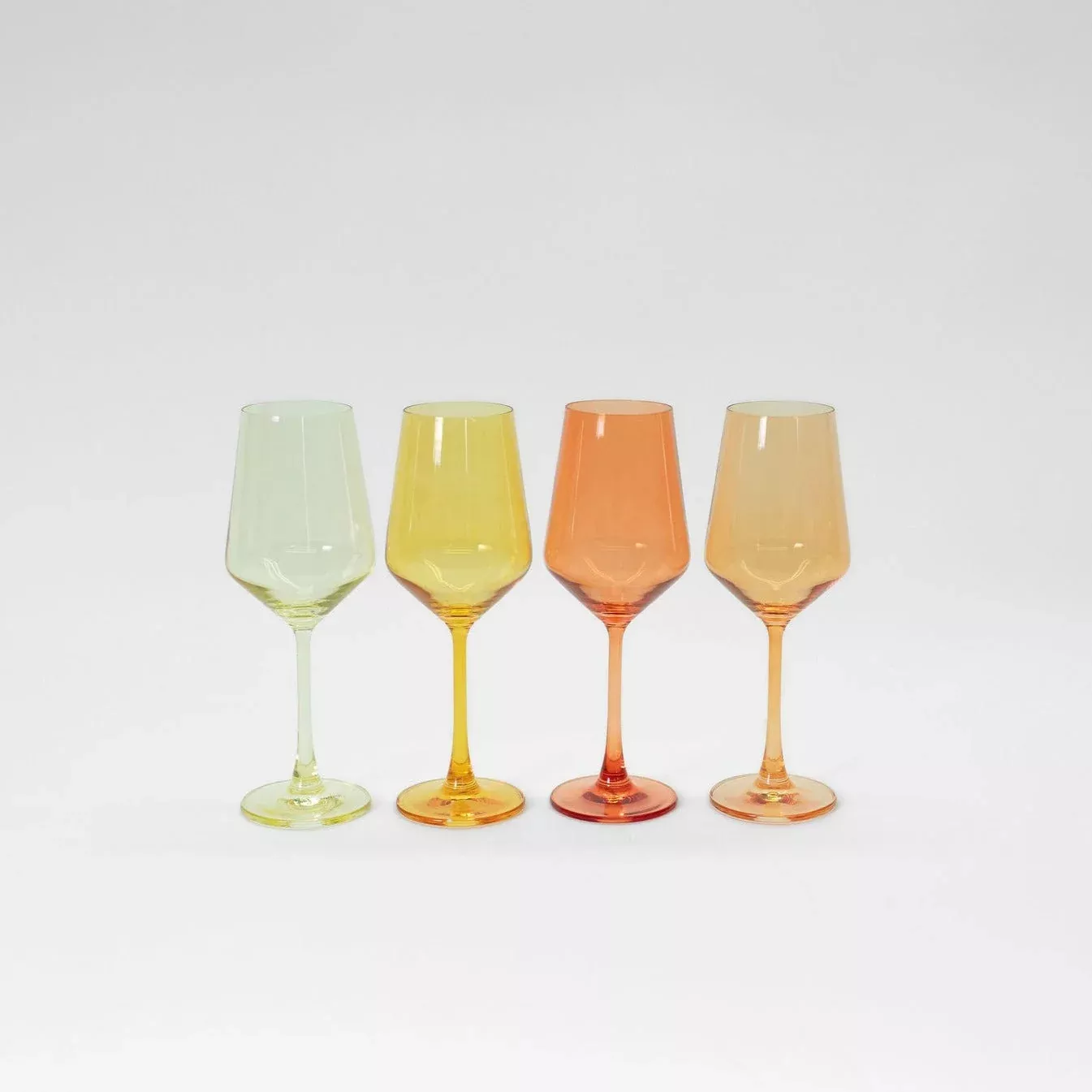 glasshauseco Sugar & Spice Collection - Colored Wine Glass Ombré Set of 4