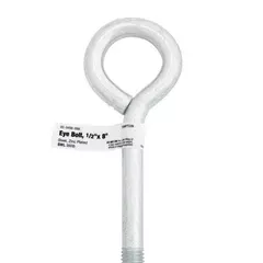 Hampton 1/2 in. x 8 in. L Zinc-Plated Steel Eyebolt Nut Included (Pack of 5)