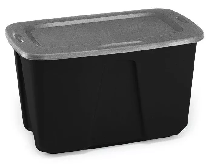 Homz 6630BKTS.06 Storage Tote, Black/Silver