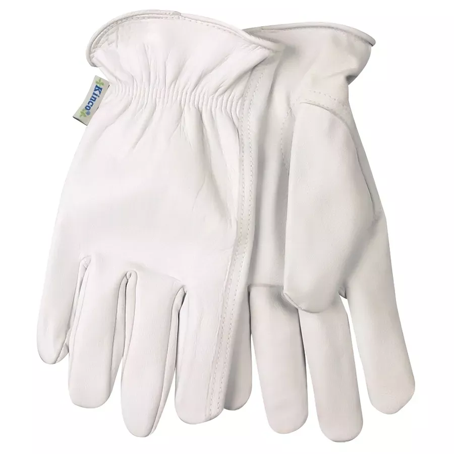 Kinco Women's Unlined Grain Goatskin Leather Gloves - Gray