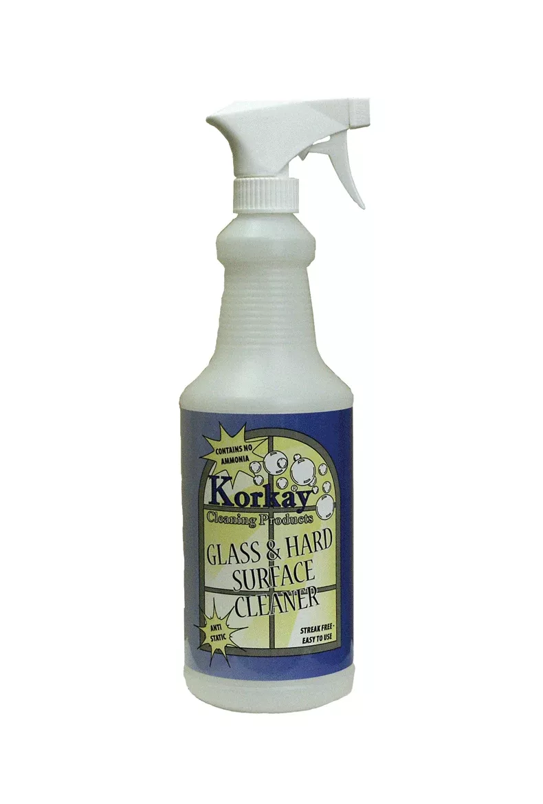Korkay Glass & Hard Surface Cleaner, 32 oz Spray Bottle