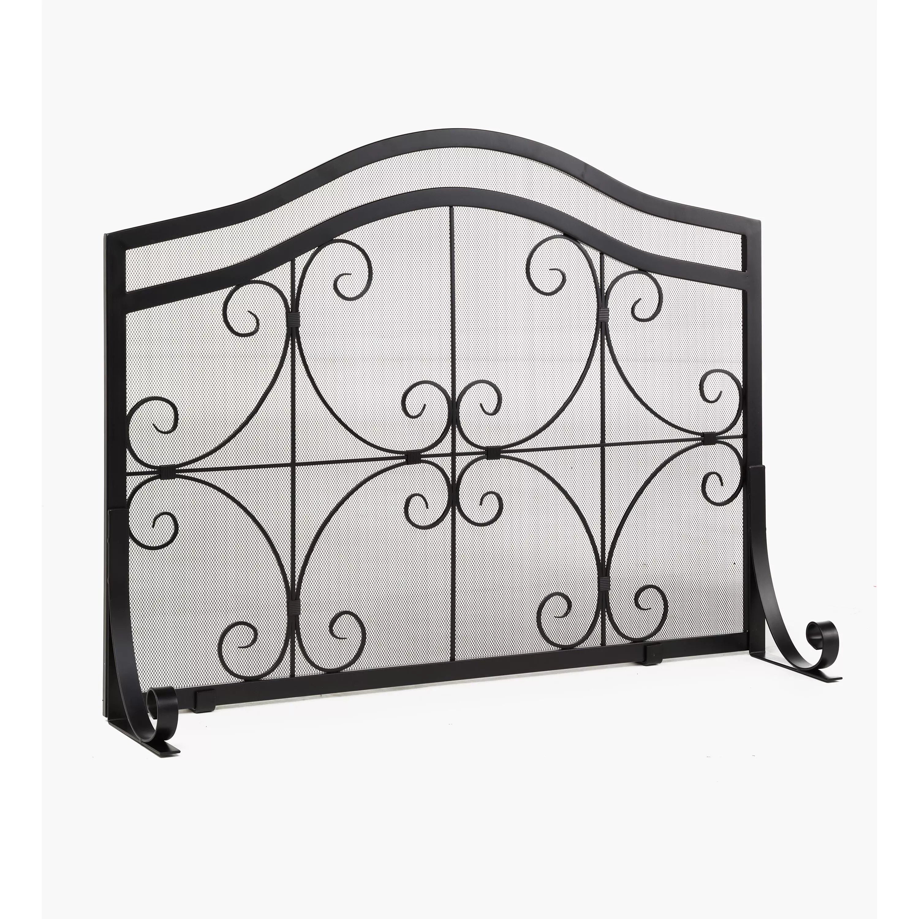 Large Crest Flat Guard Fireplace Screen