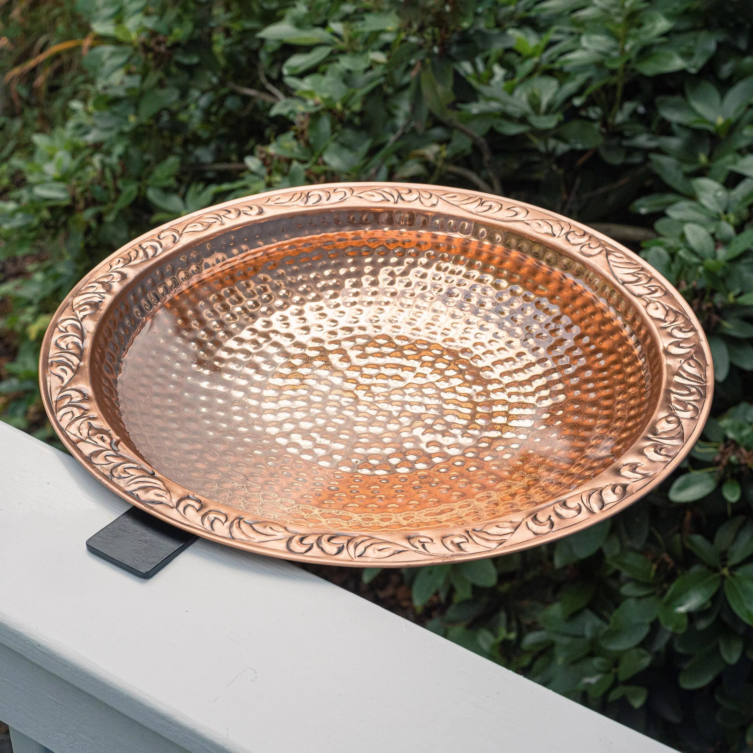 Large Deck Mounted Copper Birdbath