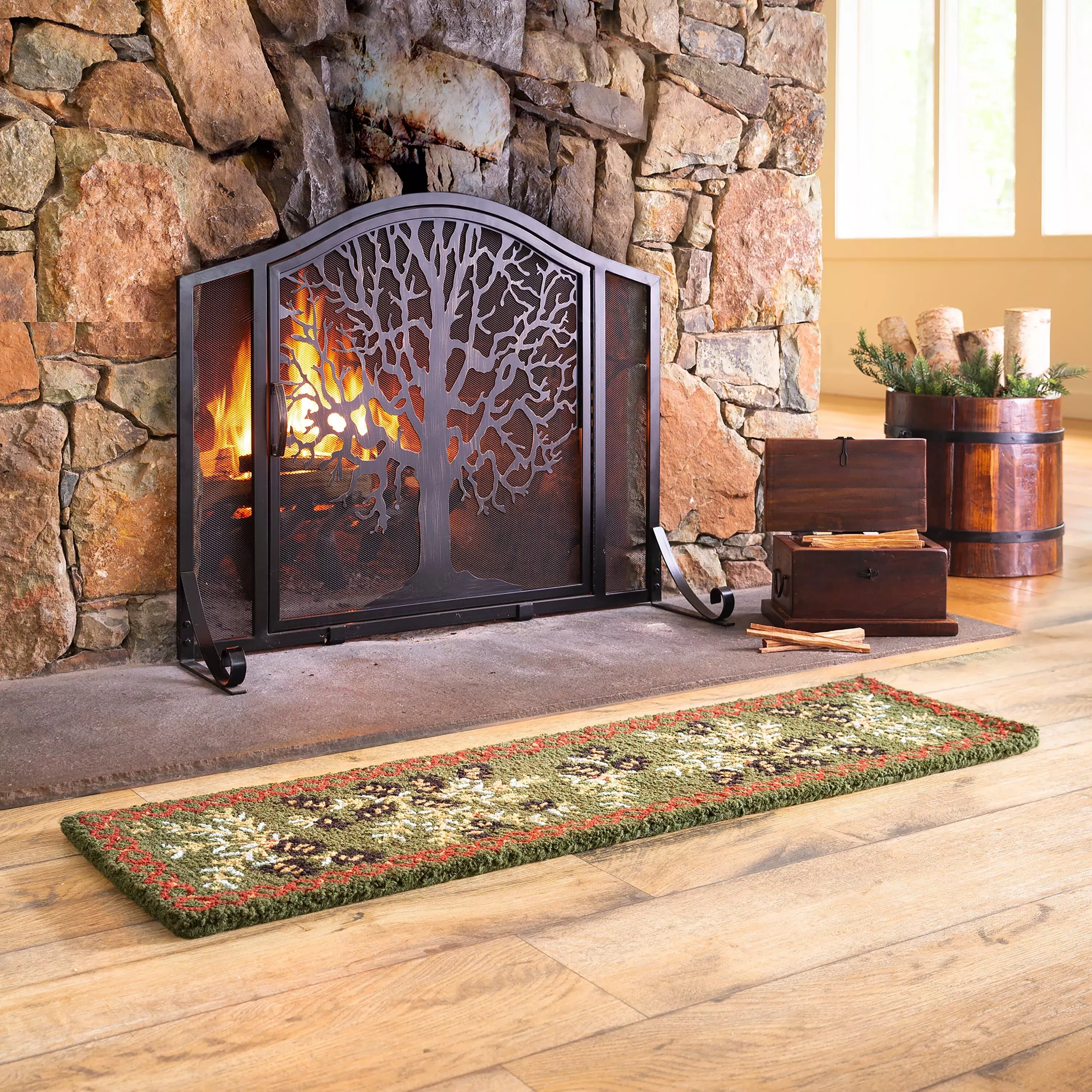 Large Tree of Life Fire Screen with Door