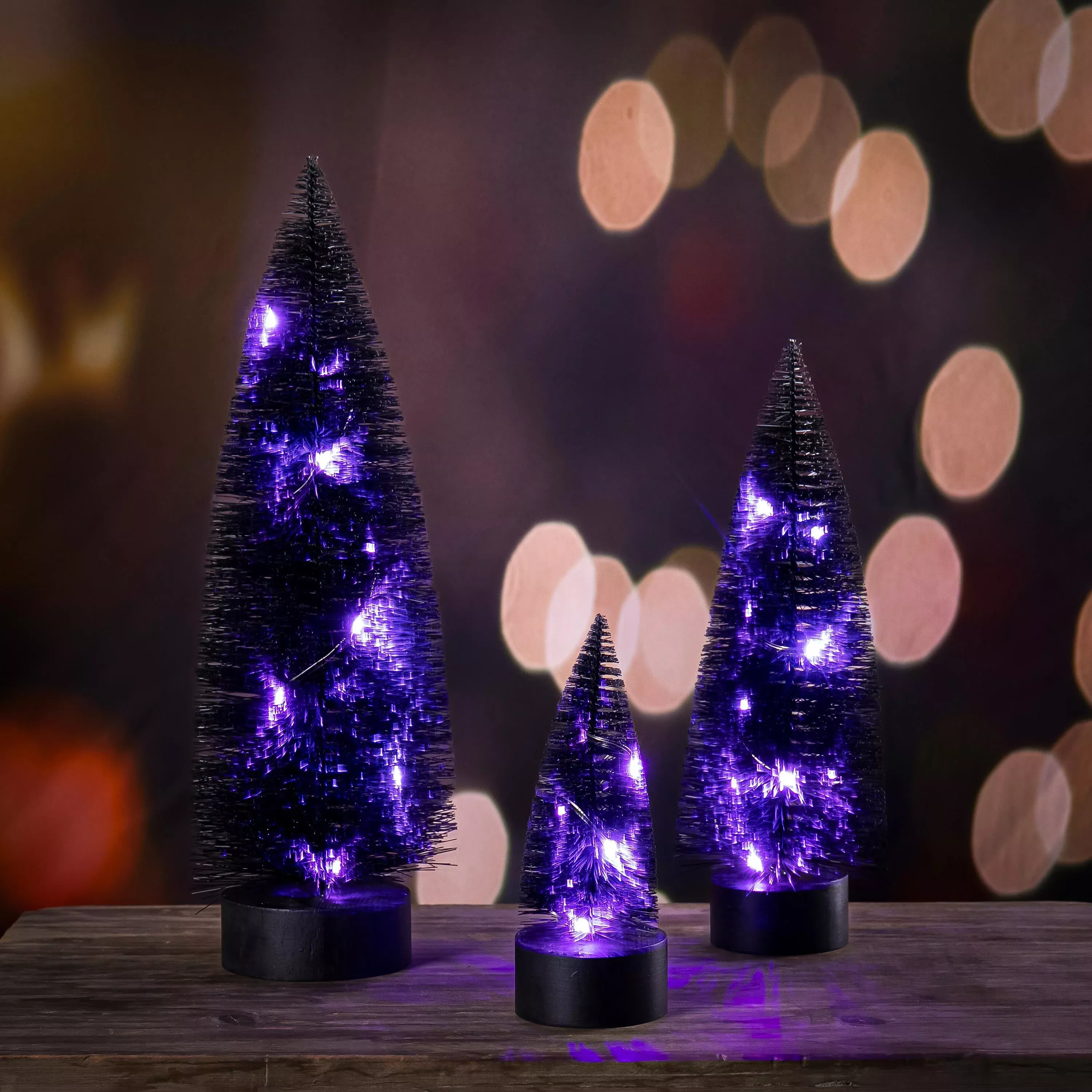 LED Bottle Brush Tree Set
