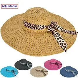 Leopard Band Floppy Beach Hats