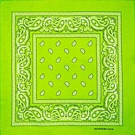 Light Green Paisley Cotton Bandanas