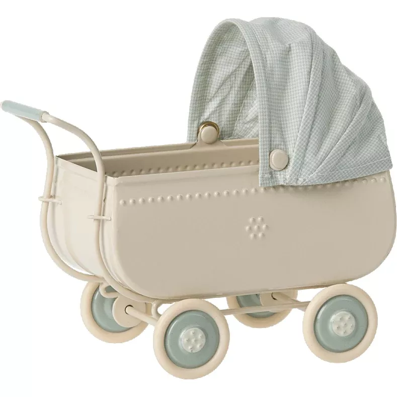 Maileg Pram, Micro - Blue
