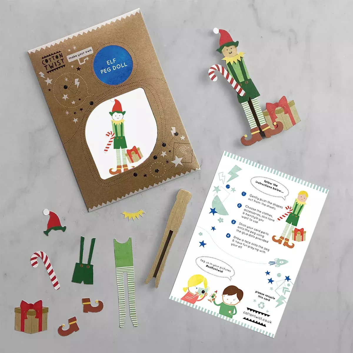 Make Your Own Elf Peg Doll - Cotton Twist
