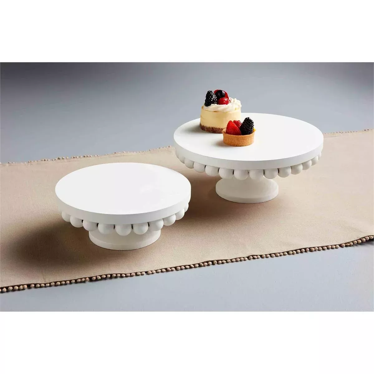 Mud Pie - Beaded Wooden Pedestal