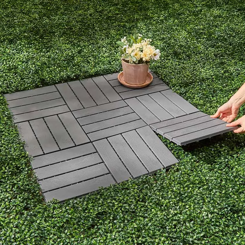 Multi Purpose Interlocking Gray Tiles - Set of 9