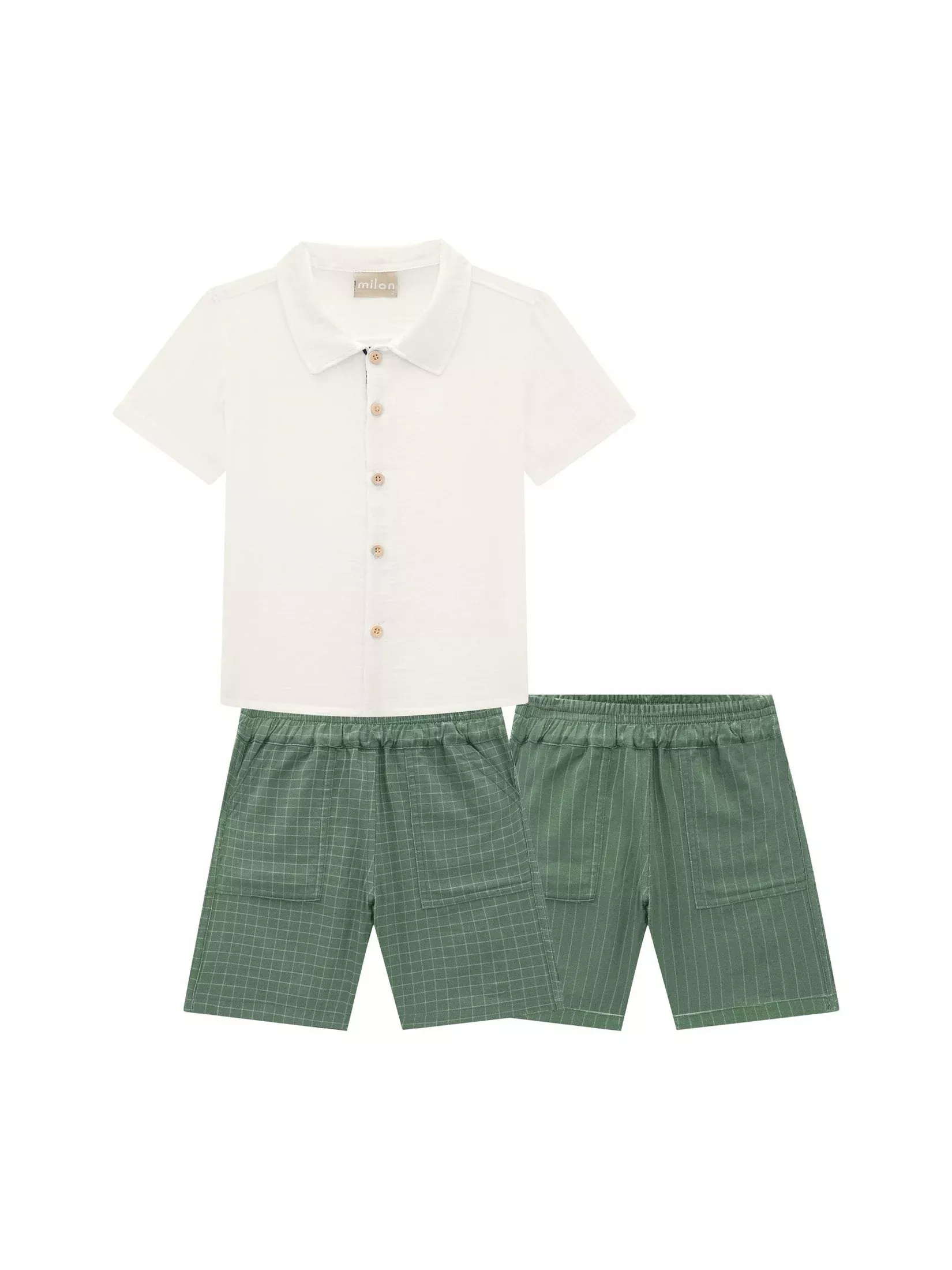 Muslin Top and Windowpane Shorts