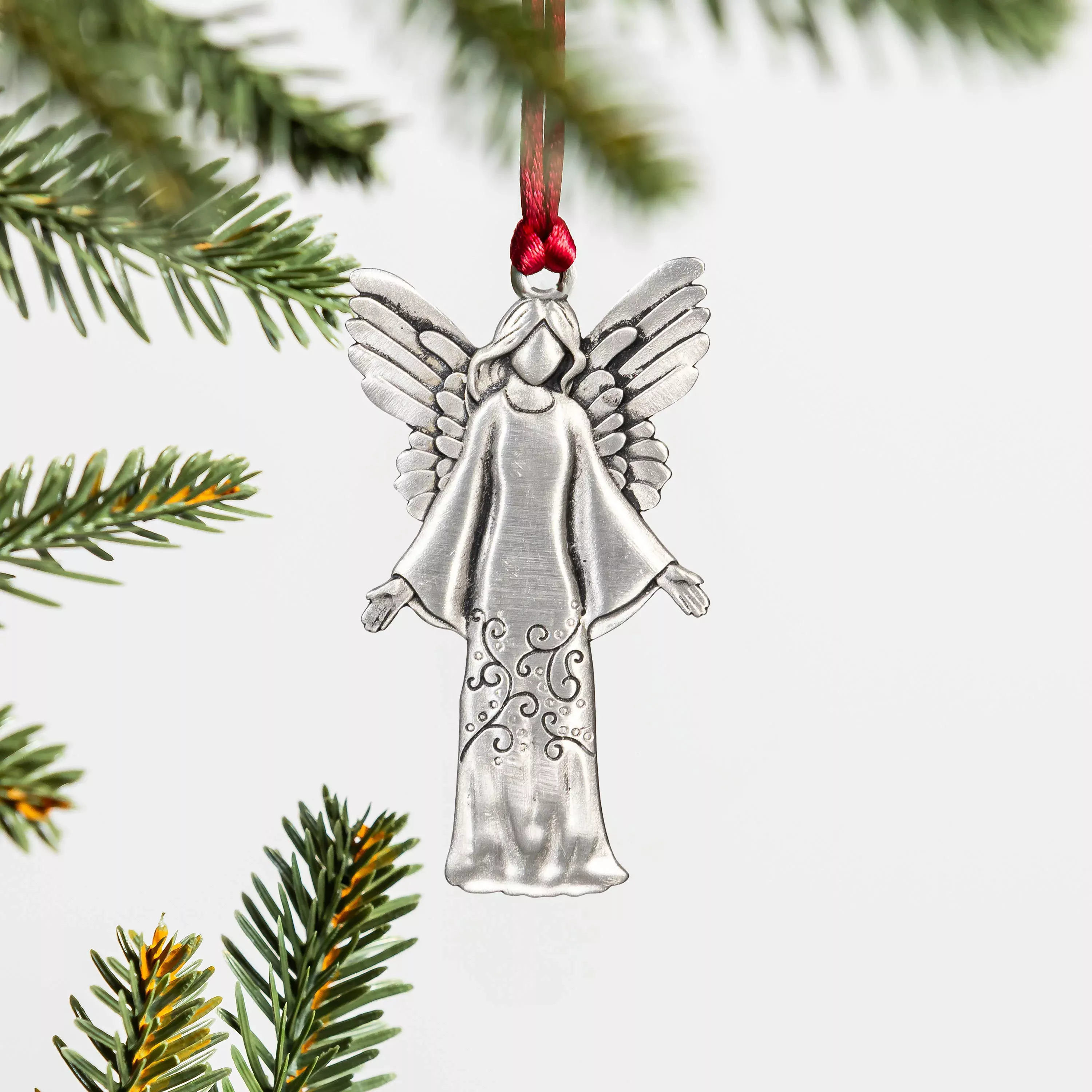 Nativity Ornament Solid Pewter Angel, 3"H